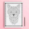 adult coloring book with cats coloring pages