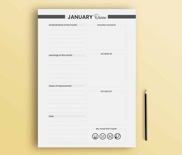 2021 Weekly and Monthly Calendar and Organizer with to Do List, Habit Tracker, Goals, Wish List and Monthly Review, Bill Tracker and Contacts Pages