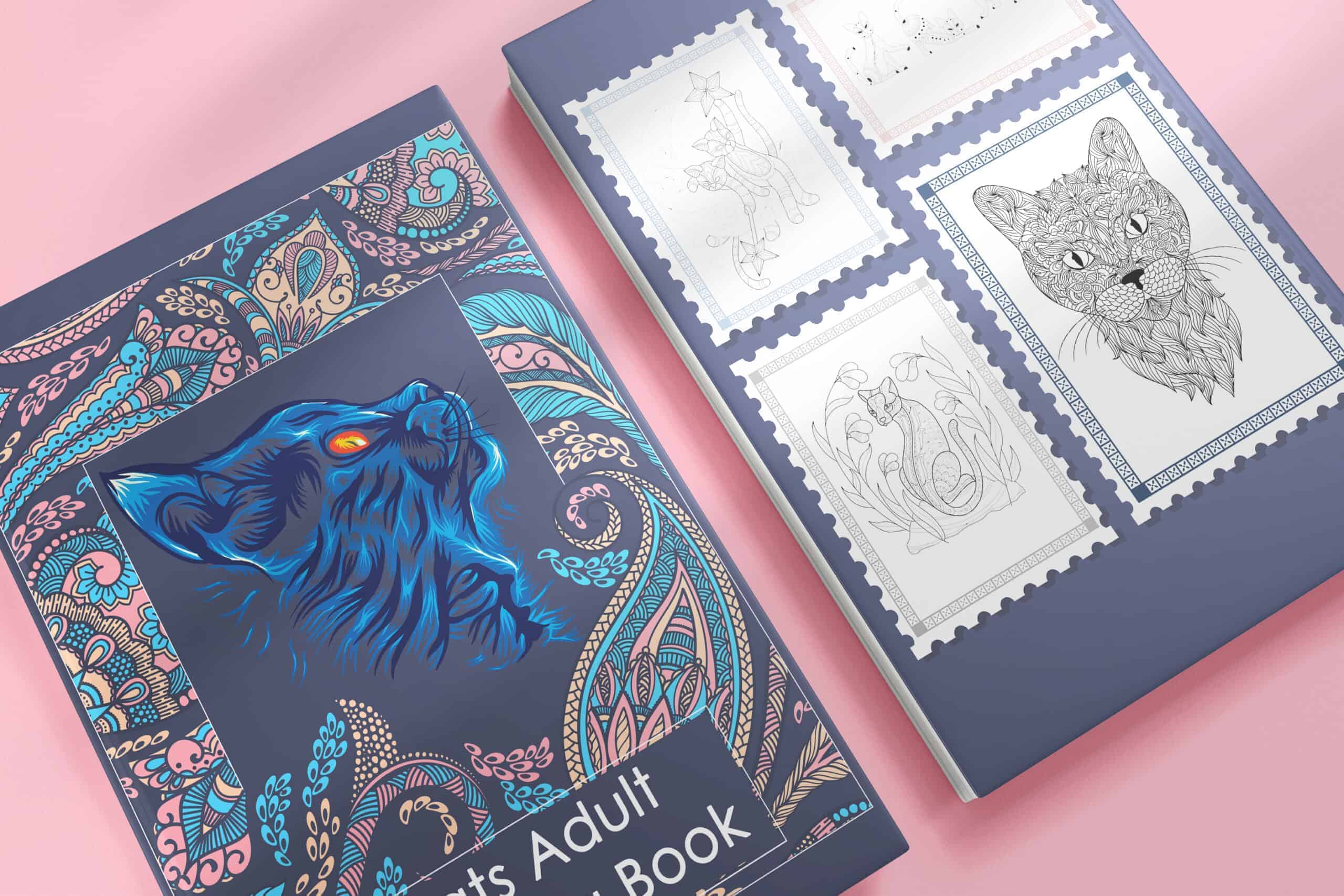Cats Coloring Book for Adult with Stress-relieving Designs - MG Publish