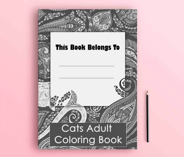 adult coloring book with cats coloring pages