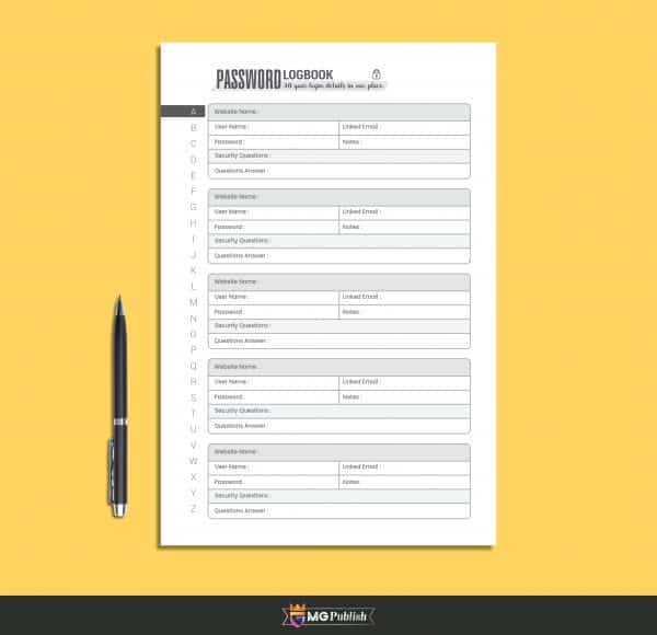 Internet address and Password Logbook 3