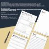 Inside pages of Restaurant Review Journal showing restaurant name, cuisine type, ratings, and dining notes for food lovers