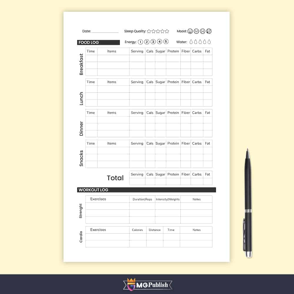 My 90 Days to Success 90 Days Fitness Journal, Food